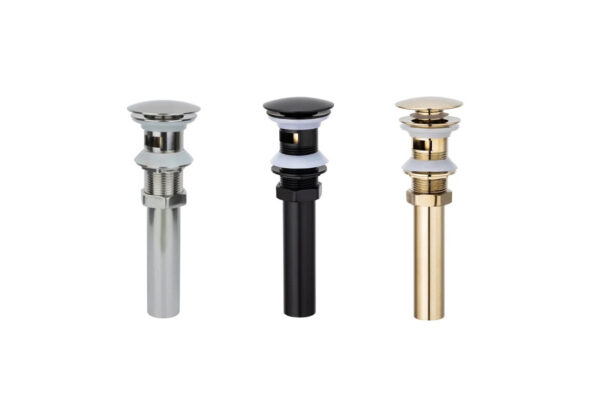 A-D-82011 Push-Button Pop-Up Sink Drain with Overflow Gold/Black/Brushed Nickel - Image 4