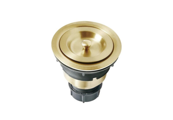 A-D-SS-02 Kitchen Basket Strainer with Cover, Fits all 3 1/2 drain opening Gold/Black/Brushed Nickel - Image 2