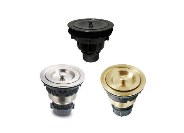 A-D-SS-02 Kitchen Basket Strainer with Cover, Fits all 3 1/2 drain opening Gold/Black/Brushed Nickel - Image 4