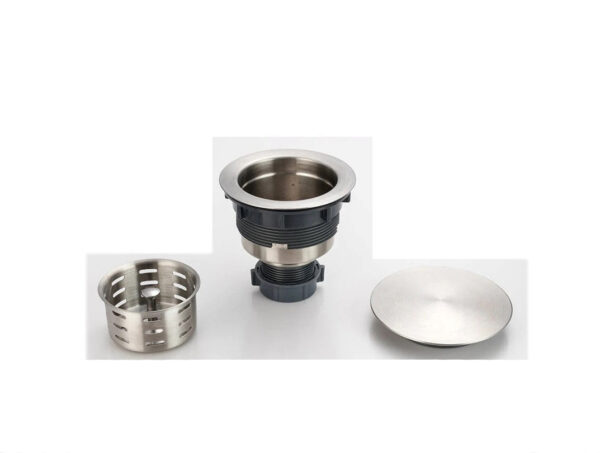 A-D-SS-03-BN Brushed Nickel Kitchen Basket Strainer with Full Cover, Fits all 3 1/2 drain opening - Image 2