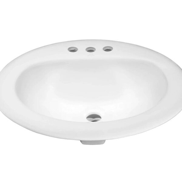 L2017-WH Drop In Lavatory Sink Oval White
