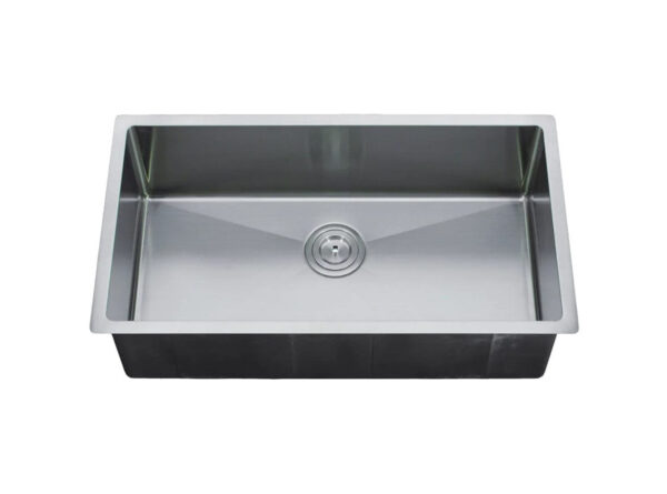 RD2718S 18 Gauge (18G) Round Corners Stainless Steel Undermount Square Single Bowl Sink