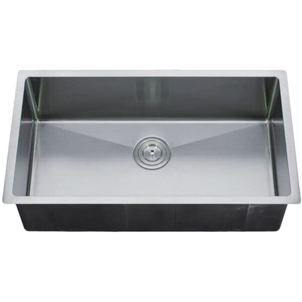 RD2718S 18 Gauge (18G) Round Corners Stainless Steel Undermount Square Single Bowl Sink