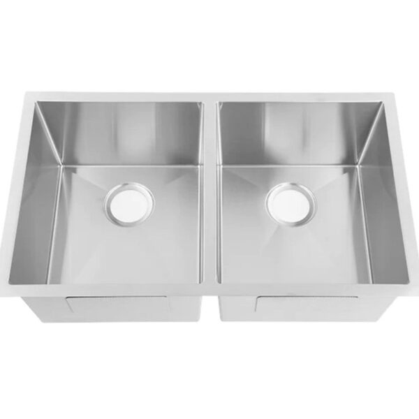 RD3219D 18 Gauge (18G) Rounder Corners Stainless steel Undermount Square Double Bowl Sink (50/50) Sink