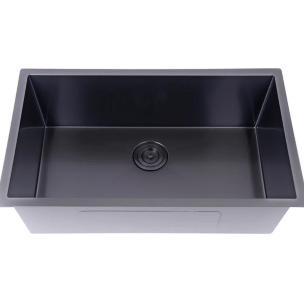 RD3219S 18 Gauge (18G) Black Stainless Steel Under-Mount Round Square Single Bowl Sink
