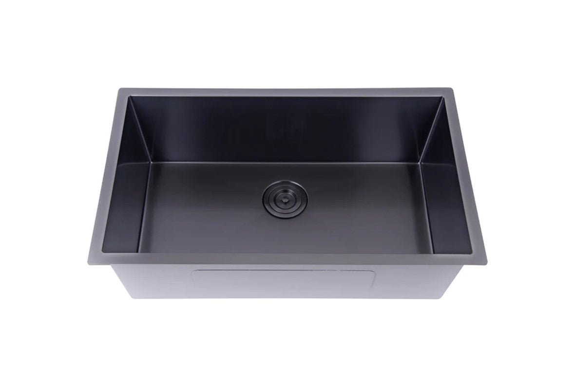 RD3219S 18 Gauge (18G) Black Stainless Steel Under-Mount Round Square Single Bowl Sink