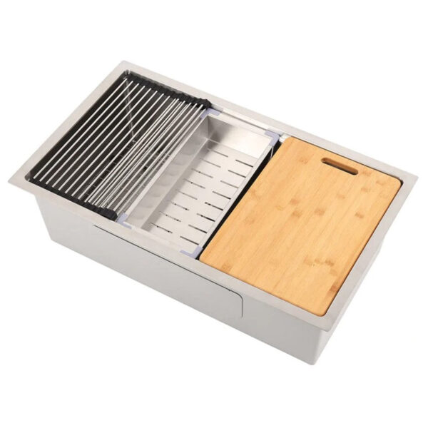 WRD3219S 18 Gauge (18G) Round Corners Stainless steel Undermount Square Single Bowl Sink