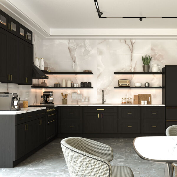 black oak shaker kitchen